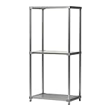 ※受注生産 返品・交換不可※選べる幅サイズ31段階！軽量アルミ製 収納ラック3段 棚板奥行54cm 高さ180cm 幅バリエーション30cm～180cm (95cm)