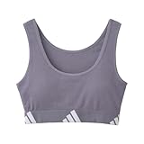 アディダス ガールズ キッズ ジュニア 綿混リブハーフトップ ノンワイヤー ブラジャー adidas(PU-パープル、165)