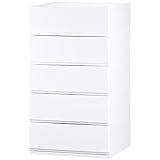 リブウェル(Livewell) 日本製 彩 -Irodori- チェスト 簡易組み立て式 (オールホワイト, 52cm幅 5段)