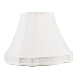 Livex Lighting s529ホワイトラウンドトップ& Curved Cut CornerシャンタンシルクShade