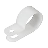 uxcell ナイロンRタイプケーブル クランプオーガナイザーコードクリップ ワイヤ管理用9.5mm 19.4mm 10pcsホワイト