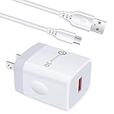 USB コンセント 急速充電器 18W/3A QC3.0 充電器 Type-A + Micro USB ケーブル*1.8M Hootek ACアダプター USB 電源アダプター マイクロUSBケーブル 高耐久TPE素材 スマホ充電コード Galaxy S7 S6 Edge A6 J8 J5, LG V10 G4 G3 K30 K20 PlなどタイプB 機器に対応(ホワイト)