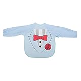 GOGO Baby Boys' Long Sleeve Water Repellent Bib Debonair Collection 6 Month - 3 Yr, 1Pc-Blue Tuxedo