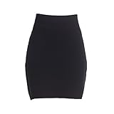 冬の女性スリムオフィス服ウールミニスカート (ブラック)