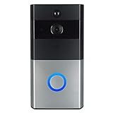 MolySun ドアベル ワイヤレス 玄関ワイヤレスWifiビデオドアベル1.0MP HDカメラナイトビジョン双方向オーディオインターホン防水PIR動き検出ドアベル（グレー＆ブラック）