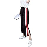 2017新作　カジュアルパンツ　ジャージ　ジョガーパンツ　レディース　9分丈　ゆったり　スリット　スポーツ　運動　薄手　涼しい　ファッション　おしゃれ　春夏秋　ハイウエスト　着痩せ　3カラー (XL,