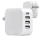 Besince 【PSE認証済】充電器 Type-C 32W 4ポート USB-A 急速充電器 PD 4台同時 スマホ充電器 Quick Charge ACアダプター 超コンパクト 折畳式プラグ PD充電器 USB急速充電器 複数充電 同時充電 アダプタ