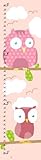 おもちゃ Green Leaf Art Pink Owls Growth Chart [並行輸入品]