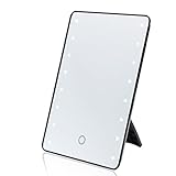 (Black) - 16 LED Lighted Vanity Mirror, TFCFL Portable Touch Screen LED Makeup Mirror with Lights Co