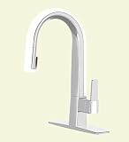 リバーストーンIndustries CleanFLO m-840 C-wh WillowクロムPull Downキッチン蛇口& # 44 ;ホワイト