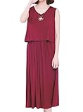 Marshel マタニティ ロングワンピース ワンピース ルームウェア 半袖 春夏 授乳服 産前 産後 レッド フリーサイズ