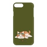 iPhone 16 e 用 ハードケース アイフォン16eのケース ケータイカバー ねこ充電中 ゆるねこ 癒し系 休憩モード モスグリーン h240125