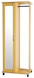 ライフスタイリングショップ ハンガーラック ミラー付き コート掛け 姿見 幅59cm ナチュラル HR-01NA
