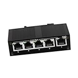 BaotyJie 産業用イーサネットスイッチ アンマネージドネットワークスイッチ 10/100Mbps アンドプレイ DINレール 高性能イーサネットハブ