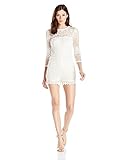 Ark & Co Women's 3/4 Sleeve Scallop Lace Romper Cream Medium [並行輸入品]