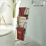 マガジンラック マガジンスタンド ブックスタンド マガジンラック マガジンスタンドプレート4段ブラック