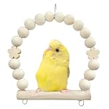 日本製 インコ ブランコ 安心安全素材 天然木 セキセイインコ 文鳥 小鳥 小動物 中鳥 オカメインコ Bird Swing タイプTC (TC44: ウッド Ｓサイズ)