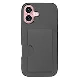 LOOF SKIN SLIM-SLOT レザー カード収納 スマホケース for iPhone 16 用 ケース カバー 背面 ストラップホール カードポケット シンプル 耐衝撃 薄型 軽量 leather [グレー]