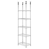 メタルラック オフィス収納 オフィスストレージシリーズ テンション(つっぱり)ラック 5段 幅58.5×奥行38×高さ220～280cm ポール径25mm OSR55-5T