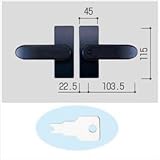 YKK　錠金具　ハンドル錠E11型　両開き用　鍵付き　MPE-JH11-W 　カームブラック