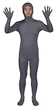 Sheface Spandex Open Face Zentai Suit Halloween Costumes (XX-Large, Dark Gray)