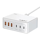 USB 充電器 合計100W PD 急速充電器 6ポート【PD30W対応/6台同時充電/1.2Mケーブル＆スタンド付】USB-C*3&USB-A*3 携帯電話 充電器 acアダプター ハブ 電源タップ 軽量 小型 スマホ充電器（ホワイト）