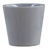 【6個入】インテリアポット(植木鉢カバー) タリーズ ラウンド型/13cm 穴無し ベージュ・グレー(灰) 〔ガーデニング用品/園芸〕