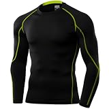 [アルメデス] コンプレッション メンズ オールシーズン インナー アンダーシャツ 長袖 丸首 シャツ tシャツ AR56 L ブラック(シトロン)