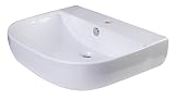 Alfiブランドab111 d-bowl磁器壁マウントバスシンク、24インチ、ホワイト