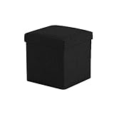 JEFEE 収納スツール 折りたたみ式 ストレージチェア オットマン(ブラック)