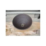 真山窯　陶芸手洗い鉢　炭化黒焼締 24cm 小