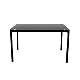 ブラック／テーブル ダイニングテーブル ダイニング ガラス ガラステーブル 幅120cm 4人掛 4人用 スチールシンプル モダン ホワイト ブラック コンパクト