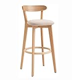 バースツール カウンターハイスツール 朝食用キッチンカウンターチェアバースツール-バーチェア木製脚とリネンシート-ヴィンテージ素朴な工業用バースツールハイスツール、カーキ 15日以内の配達 ローカウンター キッチン (Size : 80cm)