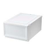 【Amazon.co.jp限定】天馬 収納ボックス フィッツケースアドバンス 幅40×奥行55×高さ25cm クローゼット 収納ケース たわみにくい 衣装ケース 日本製 再生材配合 サステナブル 【色 ホワイト】 【55-40M】