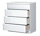 タンス ローチェスト 完成品 木製 幅80cm4段 ホワイト 白