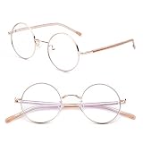 [Soarea] おしゃれ老眼鏡レディース メンズ 丸 老眼鏡 ブルーライトカット メガネ 携帯 男女兼用 円形リーディンググラス 細かな作業 DIY 縫製 読書用大きく見える (ローズゴールド, 2.5)