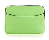 iPearl 13インチ ソフトネオプレンスリーブケース MacBook & UltraBook ノートパソコン用 (外付けポケット内蔵) (グリーン)