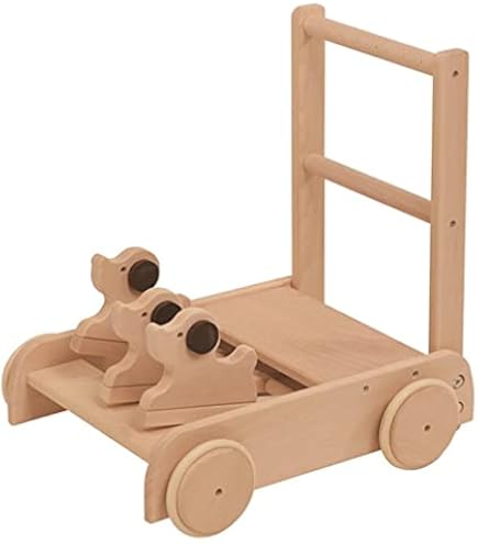 【レア】オールドカリモク レトロ 天然木 手押し車 一輪車 大型 手押し車赤ちゃん【森のピイポートレイン】 （ 木製 日本製 国産