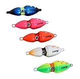 5色セット オモック イカ 型 夜光 発光 鯛ラバ 釣り 100ｇ マダイ ブリ シーバス ヒラメ