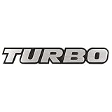 [ネグエス] ターボエンブレム TURBO ターボ 車 エンブレム ステッカー カーステッカー 25mm×157mm シルバー