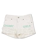 (チャビーギャング) CHUBBYGANG レースフリルストレッチデニムショートパンツ 90cm ホワイト