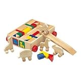 ニチガンオリジナル どうぶつ付きつみき車 【つみき・木製玩具】 ds-1109930