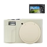 Rieibi TZ99 カメラケース、Panasonic Lumix DC-TZ99用ソフトカメラシリコン保護ケース スクリーンプロテクター2個付きアクセサリー 軽量 - オフホワイト