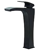 VIGO Blackstonian Single Lever Vessel Bathroom Faucet, Matte Black [並行輸入品]