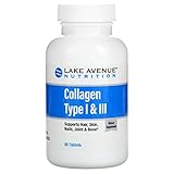Lake Avenue Nutrition, 加水分解コラーゲン（I型およびIII型）、1,000mg、タブレット60粒