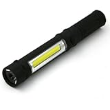 LEDライト 300ルーメン 電池式 ハンドライト LED COB 超強力 ハンディライト 懐中電灯 マグネット 磁石 LED作業灯 ブラック