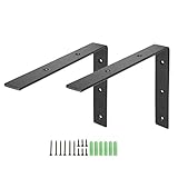 KING DO WAY L字 棚受け アングルブラケット 金具 ブラケット つや消し 黒 おしゃれ アンティーク レトロ的な芸術 # 20x15cm 2本セット