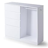 チェスト 収納チェスト 4段 タンス 箪笥 幅120cm 洋服タンス ハンガーラック 洋服収納 ホワイト