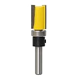 Perfk 木工用　フラッシュトリムビット　トップベアリング　ルータービット　1/4"シャンク　ストレートフルートビット - 15.9x20mm