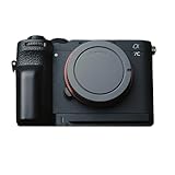 [恵＼イーサン] Sony α7CII A7C ii A7CR A7C2 専用 ハンドグリップメタル 檀木材 ハンドメイド ボディケース 用のハンドグリップです 高級手作り木質 互換 電池交換便利 底面開閉 (ブラック)